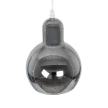 GLOBOSTAR® BOSSANOVA 01313 Μοντέρνο Κρεμαστό Φωτιστικό Οροφής με Ντουί 1 x E27 AC 220-240V IP20 - Γκρι - Μ18 x Π18 x Υ23cm