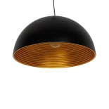 GLOBOSTAR® MEDEA 01344 Μοντέρνο Κρεμαστό Φωτιστικό Οροφής με Ντουί 1 x E27 AC 220-240V IP20 - Μαύρο & Χρυσό - Μ60 x Π60 x Υ30cm