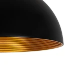 GLOBOSTAR® MEDEA 01344 Μοντέρνο Κρεμαστό Φωτιστικό Οροφής με Ντουί 1 x E27 AC 220-240V IP20 - Μαύρο & Χρυσό - Μ60 x Π60 x Υ30cm