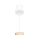 GLOBOSTAR® RIBBON 01574 Μοντέρνο Επιτραπέζιο Φωτιστικό Πορτατίφ με Ντουί 1 x E27 AC 220-240V IP20 - Λευκό & Μπεζ - Μ15 x Π30 x Υ49cm