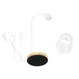 GLOBOSTAR® RIBBON 01574 Μοντέρνο Επιτραπέζιο Φωτιστικό Πορτατίφ με Ντουί 1 x E27 AC 220-240V IP20 - Λευκό & Μπεζ - Μ15 x Π30 x Υ49cm