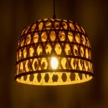 GLOBOSTAR® MANGEA 01634 Boho Κρεμαστό Φωτιστικό Οροφής με Ντουί 1 x E27 AC 220-240V IP20 - Μπεζ - Μ32 x Π32 x Υ30cm
