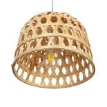 GLOBOSTAR® MANGEA 01634 Boho Κρεμαστό Φωτιστικό Οροφής με Ντουί 1 x E27 AC 220-240V IP20 - Μπεζ - Μ32 x Π32 x Υ30cm