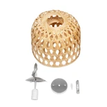 GLOBOSTAR® MANGEA 01634 Boho Κρεμαστό Φωτιστικό Οροφής με Ντουί 1 x E27 AC 220-240V IP20 - Μπεζ - Μ32 x Π32 x Υ30cm