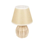 GLOBOSTAR® HASUMI 01957 Boho Επιτραπέζιο Φωτιστικό Πορτατίφ με Ντουί 1 x E27 AC 220-240V IP20 - Μπεζ & Λευκό - Μ19 x Π19 x Υ30cm