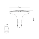 GLOBOSTAR® SQUARE 12144 Φωτιστικό Κολωνάκι Κήπου LED 100W 12000lm 120° AC 220-240V Αδιάβροχο IP65 Θερμό Λευκό 2700K - Γκρι Ανθρακί - Μ54 x Π54 x Υ45cm - 3 Χρόνια Εγγύηση