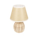 GLOBOSTAR® HASUMI 01957 Boho Επιτραπέζιο Φωτιστικό Πορτατίφ με Ντουί 1 x E27 AC 220-240V IP20 - Μπεζ & Λευκό - Μ19 x Π19 x Υ30cm