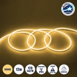 GLOBOSTAR® NEOVALE 70572 Ταινία Neon Flex LED 12W/m 840lm/m 120° DC 220-240V Αδιάβροχο IP65 120 x SMD2835 Chip/m Θερμό Λευκό 3000K Dimmable - Sanan SMD Chip - Μ100 x Π0.8 x Υ1.6cm - 3 Χρόνια Εγγύηση