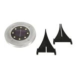 GLOBOSTAR® SOLARPIN 71503 Διακοσμητικό Φωτιστικό Κήπου LED 3W 120lm 60° DC 5V με Φωτοβολταϊκό Panel 5V 0.1W & Επαναφορτιζόμενη Μπαταρία Li-ion 3.2V 600mAh Αδιάβροχο IP65 Θερμό Λευκό 2700K - Πακέτο 4 Τεμαχίων - Μ12 x Π12 x Υ13cm - 2 Χρόνια Εγγύηση
