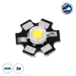 GLOBOSTAR® STARCHIP 73741 High Power Star LED 3W 260-280lm 180° DC 3.2-3.4V 600-700mA IP20 Ψυχρό Λευκό 6000K Dimmable - Sanan Chip - Μ2 x Π2 x Υ0.6cm - 2 Χρόνια Εγγύηση