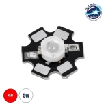 GLOBOSTAR® STARCHIP 73748 High Power Star LED 5W 160-180lm 180° DC 2.0-2.4V 700-1000mA IP20 Κόκκινο Dimmable - Sanan Chip - Μ2 x Π2 x Υ0.6cm - 2 Χρόνια Εγγύηση