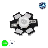 GLOBOSTAR® STARCHIP 73749 High Power Star LED 1W 80-90lm 180° DC 3.0-3.4V 300-350mA IP20 Πράσινο Dimmable - Sanan Chip - Μ2 x Π2 x Υ0.6cm - 2 Χρόνια Εγγύηση
