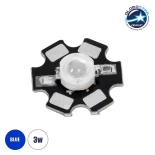GLOBOSTAR® STARCHIP 73753 High Power Star LED 3W 50-60lm 180° DC 3.2-3.4V 600-700mA IP20 Μπλε Dimmable - Sanan Chip - Μ2 x Π2 x Υ0.6cm - 2 Χρόνια Εγγύηση