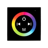 LED RGB Controller Μαύρο Τοίχου Αφής 12v (144w) - 24v (288w) DC GloboStar 77409