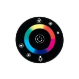 Ασύρματος LED RGB Controller με Μαύρο Στρογγυλό Χειριστήριο Αφής 2.4G RF 12v (192w) - 24v (384w) DC GloboStar 77445