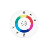Ασύρματος LED RGB Controller με Λευκό Στρογγυλό Χειριστήριο Αφής 2.4G 12v (192w) - 24v (384w) DC GloboStar 77545
