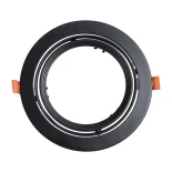GLOBOSTAR® VITA 77851 Χωνευτή Κινούμενη Βάση για Σποτ AR111 για Ντουί GU10/GU5.3 IP20 - Μαύρο Ματ - Μ18 x Π18 x Υ4.5cm / Q16.5cm