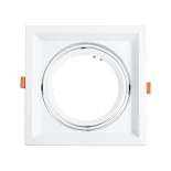 GLOBOSTAR® VITA 77852 Χωνευτή Κινούμενη Βάση για Σποτ AR111 για Ντουί GU10/GU5.3 IP20 - Λευκό - Μ18 x Π18 x Υ4.5cm / Q17.5 x 17.5cm