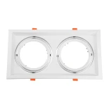 GLOBOSTAR® VITA 77854 Χωνευτή Κινούμενη Βάση για 2 x Σποτ AR111 για Ντουί GU10/GU5.3 IP20 - Λευκό - Μ33.5 x Π18 x Υ5.5cm / Q32.5 x 17cm