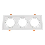 GLOBOSTAR® VITA 77856 Χωνευτή Κινούμενη Βάση για 3 x Σποτ AR111 για Ντουί GU10/GU5.3 IP20 - Λευκό - Μ48.7 x Π18 x Υ5.5cm / Q47.5 x 17cm