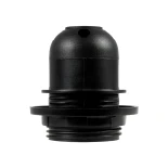 GLOBOSTAR® LAMPHOLDER 78959 Ντουί E27 με Ροδέλα IP20 Μαύρο - Μ5.8 x Π5.8 x Υ5.8cm