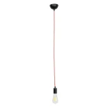 GLOBOSTAR® SUSPENS 90001 Μοντέρνο Κρεμαστό Φωτιστικό Οροφής με Ντουί 1 x E27 AC 220-240V IP20 - Μαύρο & Κόκιννο - Μ4 x Π4 x Υ110cm
