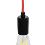 GLOBOSTAR® SUSPENS 90001 Μοντέρνο Κρεμαστό Φωτιστικό Οροφής με Ντουί 1 x E27 AC 220-240V IP20 - Μαύρο & Κόκιννο - Μ4 x Π4 x Υ110cm