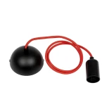 GLOBOSTAR® SUSPENS 90001 Μοντέρνο Κρεμαστό Φωτιστικό Οροφής με Ντουί 1 x E27 AC 220-240V IP20 - Μαύρο & Κόκιννο - Μ4 x Π4 x Υ110cm