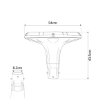 Globostar® SQUARE 90504 Φωτιστικό Κεφαλής Post Top Πλατείας/Πάρκου/Κήπου LED 25W 1000lm με Ανιχνευτή Κίνησης και Αισθητήρα Νυχτός IP65 Ψυχρό Λευκό 6000K - 2 Χρόνια Εγγύηση