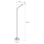 GLOBOSTAR® URBANO-280 GLB-000-0012 Μεταλλικός Γαλβανισμένος Στύλος Φωτισμού για Φωτοβολταϊκό Φωτιστικό Δρόμου Εξωτερικού Χώρου - RAL 6009 Κυπαρίσσι Ματ - Μ84 x Π25 x Υ280cm