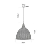 kelvo® BAHAMAS KLV-102-0002 Κρεμαστό Φωτιστικό Οροφής για Λάμπα με Ντουί E27 AC 220-240V IP20 - Μπεζ - Μ45 x Π45 x Υ45cm