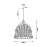 kelvo® BAHAMAS KLV-102-0003 Κρεμαστό Φωτιστικό Οροφής για Λάμπα με Ντουί E27 AC 220-240V IP20 - Μπεζ - Μ60 x Π60 x Υ60cm