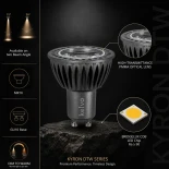 kelvo® KYRON DTW 36° KLV-103-0013 Σποτ GU10 MR16 LED 7W 770lm CRI≥90 36° AC 220-240V IP20 Θερμό Λευκό 3000K έως 1800K Dim-to-Warm Dimmable - Bridgelux COB Chip - Γκρι Ανθρακί Ματ - Μ5 x Π5 x Υ5.8cm - 3 Χρόνια Εγγύηση