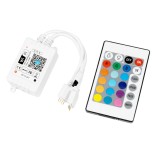 GloboStar® 73411 Ασύρματος Smart Home Wi-Fi LED RGB Controller με 2 Εξόδους RGB και Χειριστήριο IR DC 12V Max 100W - DC 24V Max 200W