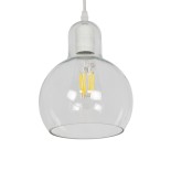 GLOBOSTAR® LUCREZIA 01314 Μοντέρνο Κρεμαστό Φωτιστικό Οροφής με Ντουί 1 x E27 AC 220-240V IP20 - Διάφανο - Μ18 x Π18 x Υ23cm