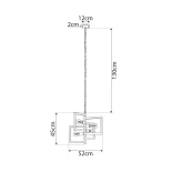 GLOBOSTAR® LOOP 00904 Μοντέρνο Κρεμαστό Φωτιστικό Οροφής με Ντουί 4 x E27 AC 220-240V IP20 - Μαύρο - Μ52 x Π52 x Υ42cm