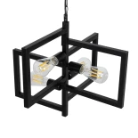 GLOBOSTAR® LOOP 00904 Μοντέρνο Κρεμαστό Φωτιστικό Οροφής με Ντουί 4 x E27 AC 220-240V IP20 - Μαύρο - Μ52 x Π52 x Υ42cm