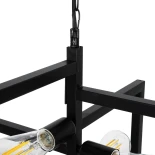 GLOBOSTAR® LOOP 00904 Μοντέρνο Κρεμαστό Φωτιστικό Οροφής με Ντουί 4 x E27 AC 220-240V IP20 - Μαύρο - Μ52 x Π52 x Υ42cm