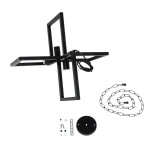 GLOBOSTAR® LOOP 00904 Μοντέρνο Κρεμαστό Φωτιστικό Οροφής με Ντουί 4 x E27 AC 220-240V IP20 - Μαύρο - Μ52 x Π52 x Υ42cm