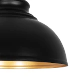 GloboStar® ANDY 01000 Μοντέρνο Κρεμαστό Φωτιστικό Καμπάνα Μονόφωτο 1 x E27 IP20 Μαύρο & Χρυσό Μέταλλο - Μ35 x Π35 x Y28cm