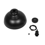 GloboStar® ANDY 01000 Μοντέρνο Κρεμαστό Φωτιστικό Καμπάνα Μονόφωτο 1 x E27 IP20 Μαύρο & Χρυσό Μέταλλο - Μ35 x Π35 x Y28cm