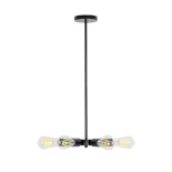 GloboStar® CONFOR 01036 Μοντέρνο Φωτιστικό Οροφης Ανάρτηση Πολύφωτο 6 x E27 IP20 Μαύρο Μέταλλο - Μ24 x Π24 x Υ8cm