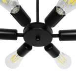 GloboStar® CONFOR 01036 Μοντέρνο Φωτιστικό Οροφης Ανάρτηση Πολύφωτο 6 x E27 IP20 Μαύρο Μέταλλο - Μ24 x Π24 x Υ8cm