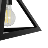 GloboStar® TRIANGLE 01063 Μοντέρνο Κρεμαστό Φωτιστικό Γεωμετρικό Σχήμα Μονόφωτο 1 x E27 IP20 Μαύρο Μέταλλο - Μ25 x Π25 x Y21cm