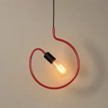 GLOBOSTAR® LIBBY 01095-1 Παιδικό Κρεμαστό Φωτιστικό Οροφής με Ντουί 1 x E27 AC 220-240V IP20 - Κόκκινο - Μ28 x Π28 x Υ16cm