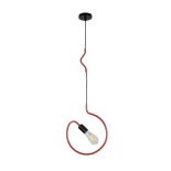 GLOBOSTAR® LIBBY 01095-1 Παιδικό Κρεμαστό Φωτιστικό Οροφής με Ντουί 1 x E27 AC 220-240V IP20 - Κόκκινο - Μ28 x Π28 x Υ16cm