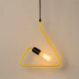 GloboStar® LIBBY 01097-1 Παιδικό Κρεμαστό Φωτιστικό Γεωμετρικό Σχήμα Μονόφωτο 1 x E27 IP20 Κίτρινο Μέταλλο - Μ31 x Π31 x Υ16cm