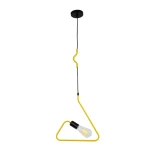 GloboStar® LIBBY 01097-1 Παιδικό Κρεμαστό Φωτιστικό Γεωμετρικό Σχήμα Μονόφωτο 1 x E27 IP20 Κίτρινο Μέταλλο - Μ31 x Π31 x Υ16cm