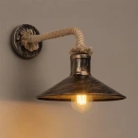 GLOBOSTAR® VINSA 01136 Boho Φωτιστικό Τοίχου - Απλίκα με Ντουί 1 x E27 AC 220-240V IP20 - Χάλκινο & Μπεζ - Μ50 x Π27 x Υ25cm