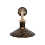 GLOBOSTAR® VINSA 01136 Boho Φωτιστικό Τοίχου - Απλίκα με Ντουί 1 x E27 AC 220-240V IP20 - Χάλκινο & Μπεζ - Μ50 x Π27 x Υ25cm